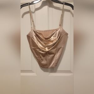 Gold corset mini shirt